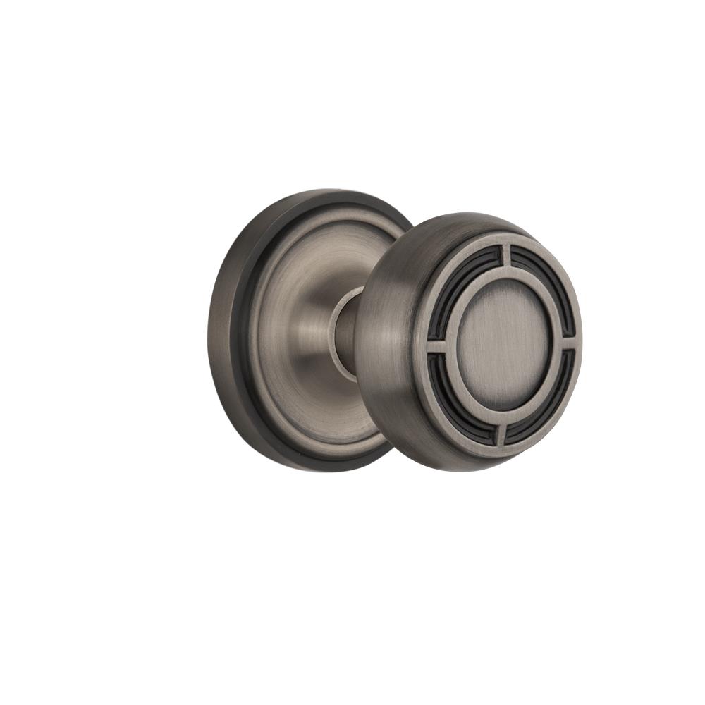 Nostalgic Warehouse CLAMIS Single Dummy Knob Classic Rosette with Mission Knob in Antique Pewter